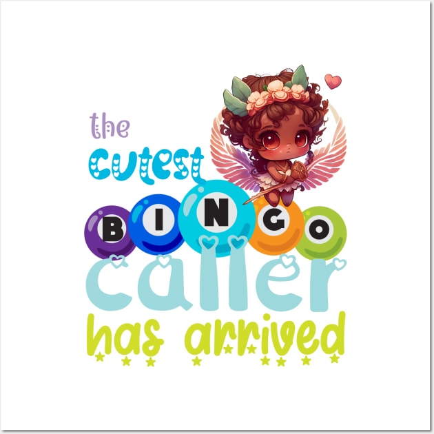 The Cutest Bingo Caller Has Arrived Valentine Chibi Girl Wall Art by Soft Rain